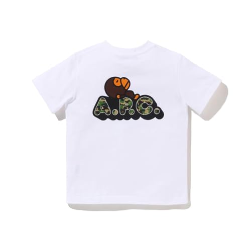 FDTURES 24ss Frühling/Sommer 230g Doppelgarn Baumwolle BAP Trendige Kinderkleidung Sommer Cartoon Camouflage Brief Kurzärmelige Eltern-Kind T-Shirt-color1||L von FDTURES