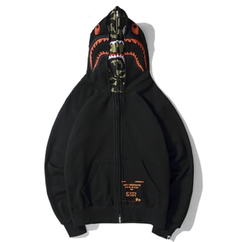 FDTURES Japanischer Trend BAP Hai Kopf Camouflage Stickerei Reißverschluss Und Samt Doppel Kapuze Hoodie Jacke Grenzüberschreitender Großhandel-color2||L von FDTURES