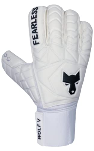 FEARLESS GOALKEEPERS Wolf V Torwarthandschuhe – Atmungsaktive Fußball-Handschuhe für Herren & Kinder, mit Fingerprotektion, Rutschfester Griff, Rollfinger-Schnitt, Perfekte Passform von FEARLESS GOALKEEPERS