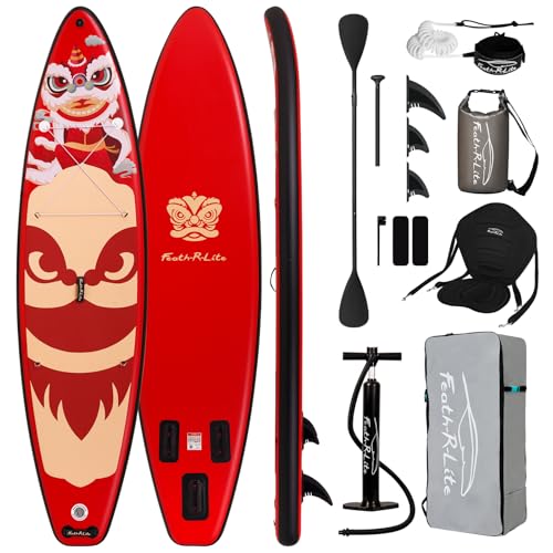 FEATH-R-LITE Aufblasbares Stand Up Paddle Board 11' SUP Paddle Boards mit Handpumpe, SUP Sitz, 2 in 1 Paddle, Finne, Leine, Drybag, wasserdichte Handyhülle, Universell Board für Erwachsene FEATH-R-LITE Aufblasbares Stand Up Paddle Board 11' SUP Paddle Boards mit Handpumpe, SUP Sitz, 2 in 1 Paddle, Finne, Leine, Drybag, wasserdichte Handyhülle, Universell Board für Erwachsene von FEATH-R-LITE