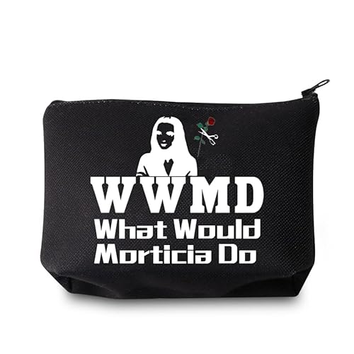 FEELMEM Addams inspiriertes Geschenk Make-up-Tasche What Would Morticia Do TV Show Fans Geschenk Reißverschlusstasche The AD Family Fandom Geschenk, beige, Einheitsgröße, Make-up-Tasche von FEELMEM