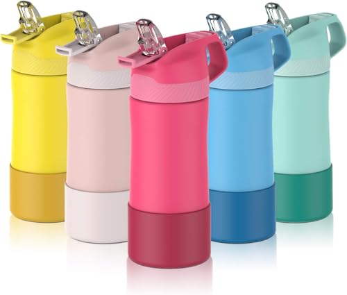 FEIJIAN Trinkflasche Kinder Edelstahl mit Strohhalm Auslaufsicher - 350ML/400ML BPA-frei Thermo Flasche, 1-Klick-Öffnung Wasserflasche für Schule, Kindergarten FEIJIAN Trinkflasche Kinder Edelstahl mit Strohhalm Auslaufsicher - 350ML/400ML BPA-frei Thermo Flasche, 1-Klick-Öffnung Wasserflasche für Schule, Kindergarten von FEIJIAN