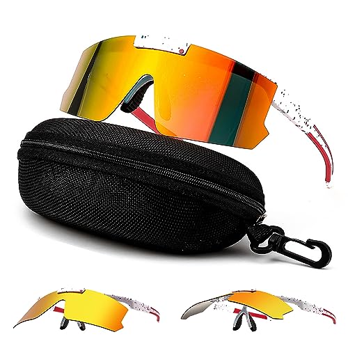 FEISEDY Fahrradbrille Polarisiert Flip Up Sportbrille für Herren Damen Jugendliche Baseball Softball Beachvolleyball Sport Sonnenbrille mit UV400 Schutz B0027 von FEISEDY