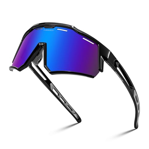 FEISEDY Fahrradbrille Polarisiert für Herren Damen TR90 Rahmen Sport Sonnenbrille Verspiegelt Sportbrille mit UV400 Schutz B4151 von FEISEDY