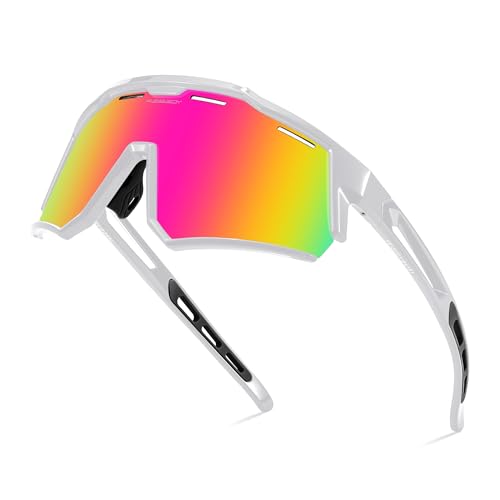 FEISEDY Fahrradbrille Polarisiert für Herren Damen TR90 Rahmen Sport Sonnenbrille Verspiegelt Sportbrille mit UV400 Schutz B4151 von FEISEDY