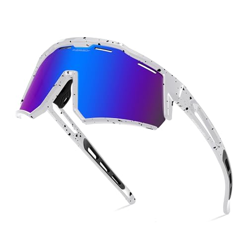 FEISEDY Fahrradbrille Polarisiert für Herren Damen TR90 Rahmen Sport Sonnenbrille Verspiegelt Sportbrille mit UV400 Schutz B4151 von FEISEDY