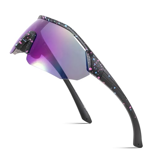 FEISEDY Polarisierte Sportbrille Herren Damen Fahrradbrille Verspiegelt Sport Sonnenbrille Jugendliche für MTB Radfahren Angeln Fahren Laufen mit UV400 Schutz B0056 von FEISEDY