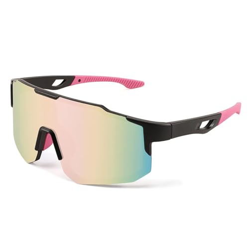 FEISEDY Sport Sonnenbrille Herren Damen Fahrradbrille Radbrille Verspiegelt Sportbrille für MTB Rennrad Radfahren Biking Laufen Enduro mit UV400 Schutz B2388 von FEISEDY