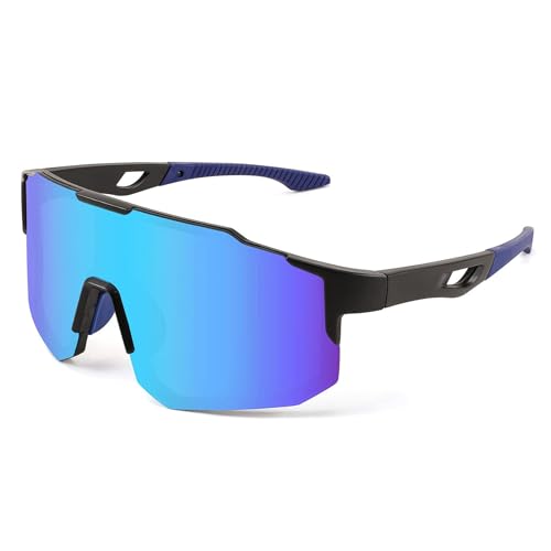 FEISEDY Sport Sonnenbrille Herren Damen Fahrradbrille Radbrille Verspiegelt Sportbrille für MTB Rennrad Radfahren Biking Laufen Enduro mit UV400 Schutz B2388 von FEISEDY