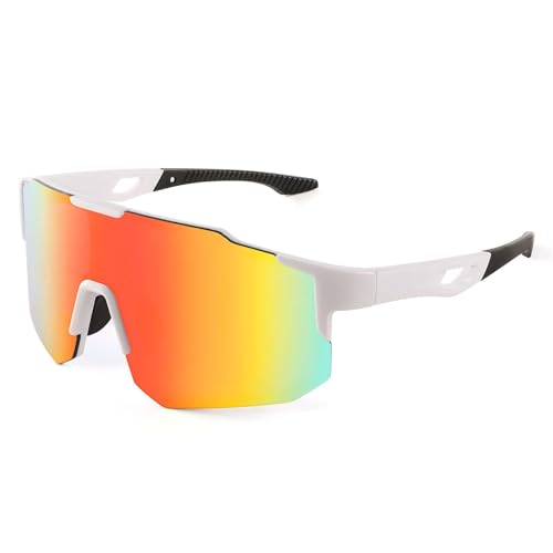 FEISEDY Sport Sonnenbrille Herren Damen Fahrradbrille Radbrille Verspiegelt Sportbrille für MTB Rennrad Radfahren Biking Laufen Enduro mit UV400 Schutz B2388 von FEISEDY