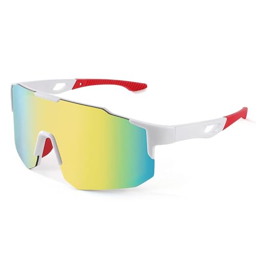 FEISEDY Sport Sonnenbrille Herren Damen Fahrradbrille Radbrille Verspiegelt Sportbrille für MTB Rennrad Radfahren Biking Laufen Enduro mit UV400 Schutz B2388 von FEISEDY