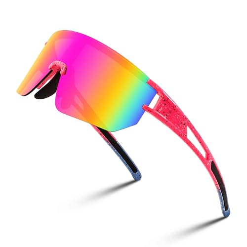 FEISEDY Sport Sonnenbrille Herren Damen Fahrradbrille Verspiegelt Laufbrille Sportbrille für MTB Radfahren Baseball mit UV400 Schutz B9147 von FEISEDY