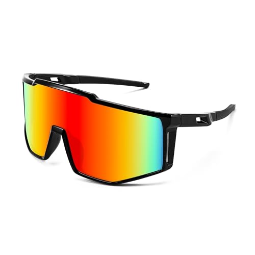 FEISEDY Sport Sonnenbrille Herren Damen Fahrradbrille Verspiegelt mit UV400 Schutz B0061 von FEISEDY