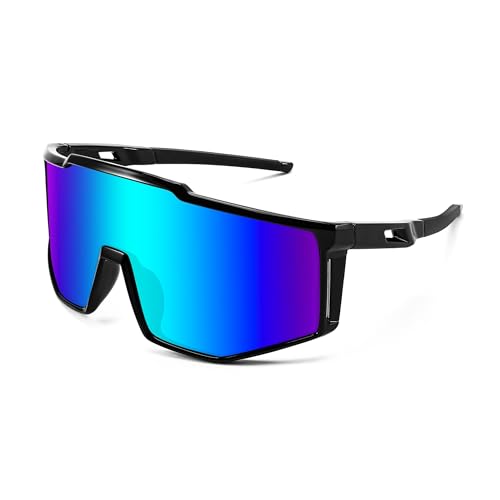 FEISEDY Sport Sonnenbrille Herren Damen Fahrradbrille Verspiegelt mit UV400 Schutz B0061 von FEISEDY