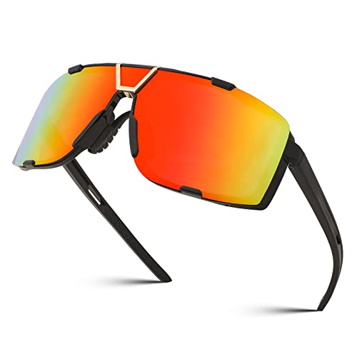 FEISEDY Sport Sonnenbrille Herren Fahrradbrille Damen Sportbrille Verspiegelt for Rennrad MTB Lauf Enduro mit UV400 Schutz B2342 von FEISEDY