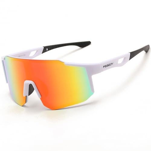 FEISEDY Sport Sonnenbrille Herren Fahrradbrille Damen Verspiegelt Sportbrille für Radfahren Fahren Laufen mit UV400 Schutz B0177 FEISEDY Sport Sonnenbrille Herren Fahrradbrille Damen Verspiegelt Sportbrille für Radfahren Fahren Laufen mit UV400 Schutz B0177 von FEISEDY