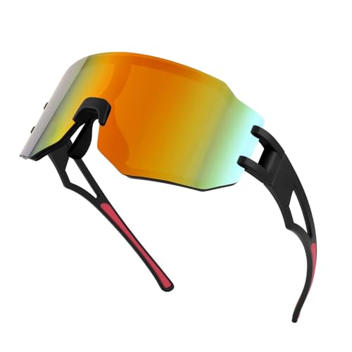 FEISEDY Sport Sonnenbrille für Herren Damen Sportbrille Verspiegelte Fahrradbrille UV400 Schutz Radsportbrillen für Outdooraktivitäten B2867 von FEISEDY