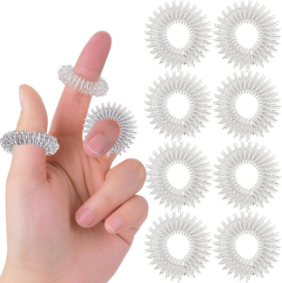 FELIXLEO Shiatsu-Akupressurgerät 8 Stück Akupressur Ringe Set, Akupressurring für Finger Massage Ring, 1-tlg. von FELIXLEO