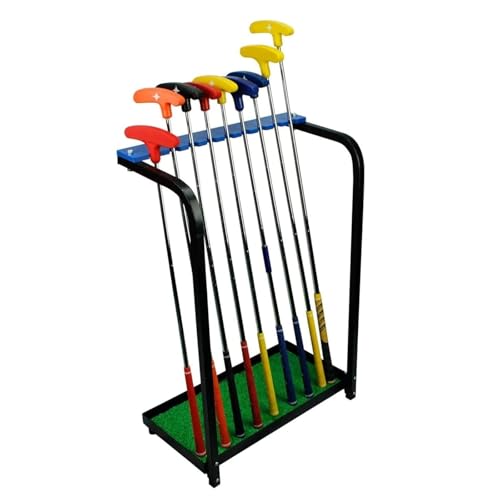 FENGJISUN Golfschläger-Halter 9 Loch Golf Club Veranstalter Rack Outdoor Metall Golf Club Halter Stehen Standing Golf Clubs Für Golf Golfschläger-Organisation von FENGJISUN