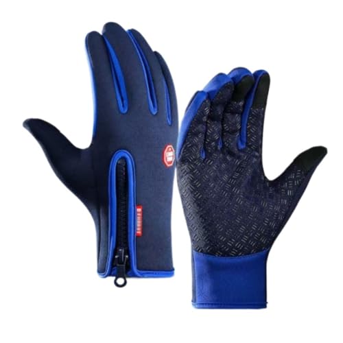 FENGJISUN Warme Handschuhe Winter Radfahren Warm Touch Screen Vollfinger Handschuhe Outdoor Radfahren Ski Handschuhe Thermohandschuhe(Blue,M) von FENGJISUN