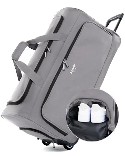 FERGÉ Reisetasche mit Rollen Paris | Separates Schuhfach Weichgepäck Trolley Reisetasche Weekender Paris 90 Liter, grau FERGÉ Reisetasche mit Rollen Paris | Separates Schuhfach Weichgepäck Trolley Reisetasche Weekender Paris 90 Liter, grau von FERGÉ