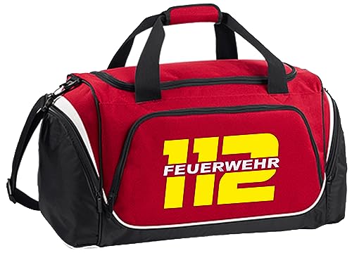 Feuerwehr-Sporttasche 112, rot 55 L, 62 x 32 x 30 cm von FEUER1