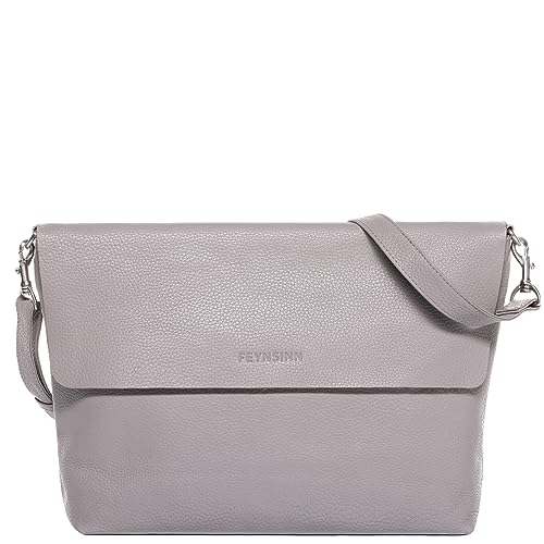 FEYNSINN große Schultertasche echt Leder - Handtasche Liva - Umhängetasche Damentasche mit Schultergurt - Ledertasche Damen grau handgefertigt FEYNSINN große Schultertasche echt Leder - Handtasche Liva - Umhängetasche Damentasche mit Schultergurt - Ledertasche Damen grau handgefertigt von FEYNSINN