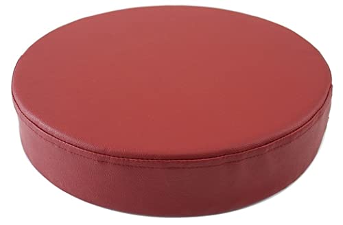 FFENFRYOU PU imitiert Ledersitze, Rundes Sitzkissen for Küchen- und Esszimmerstühle – Stuhlpolster for hohe Hocker – Sitzpolster for Barstühle, Po-Kissen(Maroon,40 * 40 * 5cm) von FFENFRYOU