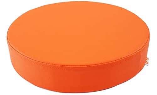 FFENFRYOU PU imitiert Ledersitze, Rundes Sitzkissen for Küchen- und Esszimmerstühle – Stuhlpolster for hohe Hocker – Sitzpolster for Barstühle, Po-Kissen(Oranje,35 * 35 * 5cm) von FFENFRYOU