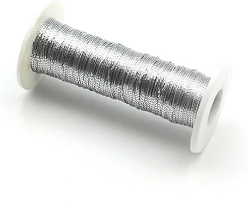 Nylon Angeldraht, Monofilament Angelschnur, 50 Meter Angelrutenbau Einfädelschnur Wickelführung Wickelfaden Geflochtener Draht Polyesterschnur Fischschnur(Metallic Sliver) von FFENFRYOU