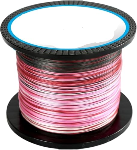 Nylon Angeldraht, Monofilament Angelschnur, 8 stränge 4 Geflochtene Angelschnur 1000M 3000M Multifilament PE Linie for Karpfen Angeln Salzwasser Fisch Linie(Roze,8X 3000M 1.5 30LB) von FFENFRYOU