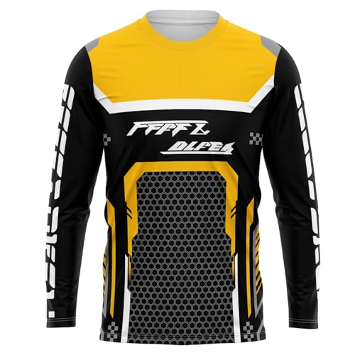 FFFF & OLFEH 2025 MTB Trikot,Herren Radtrikot Fahrradtrikot Langarm, Motocross | MX MTB Mountainbike,Shirt Downhill Fahrrad Jersey Schnelltrocknend (Type6,4XL) von FFFF & OLFEH