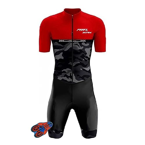 FFFF & OLFEH Herren Pro Trisuit Kurzarm Triathlonanzug für Ironman, Triathlon Anzug Kurzarm Trisuit SpeedSuit Skinsuit Sike Triathlon Tri Suit,Triathlon-Anzug für Herren (FA11,4XL) von FFFF & OLFEH