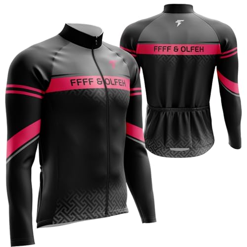 FFFF & OLFEH Herren Radtrikot Fahrradtrikot Langarm,Thermo-Radtrikot, Fahrradbekleidung Fahrrad Trikot T Shirt für Männer,Winter-Radanzug, Fahrrad-Shirt, Fahrradtrikot (8,6XL) von FFFF & OLFEH