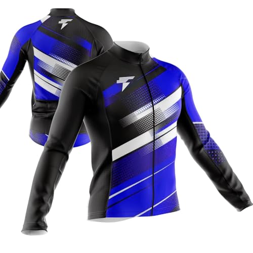 Radtrikot Set Herren Langarm Radsportanzüge Set Fleece Winter Fahrradbekleidung Radsportanzüge Fahrradtrikot für Radfahren MTB Outdoor (5,XL) von FFFF & OLFEH