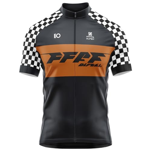 Herren Radtrikot Fahrradtrikot Kurzarm, Mountainbike MTB Top Kurzarm Atmungsaktiv,T-Shirt Jersey Funktionsshirt Schnell Trocknen Stoff Fahrradtrikot (5,6XL) von FFFF & OLFEH