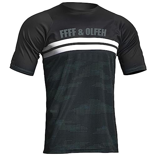 Herren Radtrikot Fahrradtrikot Kurzarm - Mountainbike MTB Top Kurzarm Atmungsaktiv Bequem Weich Feuchtigkeitstransport Radtrikot (A7,3XL) von FFFF & OLFEH