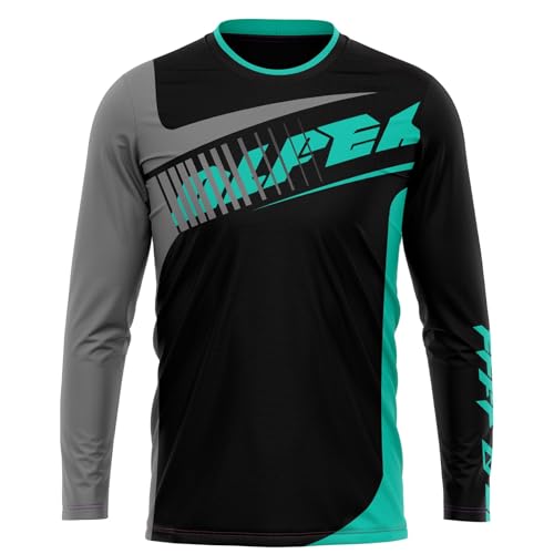 Herren Radtrikot Fahrradtrikot Langarm, Fahrradbekleidung Fahrrad Trikot T Shirt für Männer,Kurzarmtrikot Für MTB Rennrad/Multisport/Fitness (TU7,6XL) von FFFF & OLFEH