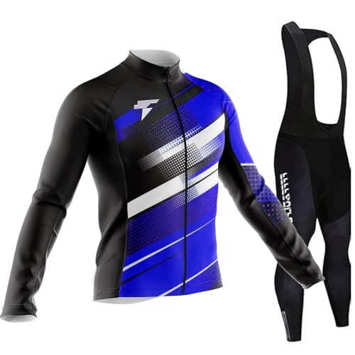 Herren Radtrikot Fahrradtrikot Langarm,Fahrradbekleidung Fahrradtrikot Triathlon Anzug Herren Fahrrad Trikots Atmungsaktiv Elastische Schnell Trocknend Trikot Radfahren MTB (TP10,XXS) von FFFF & OLFEH