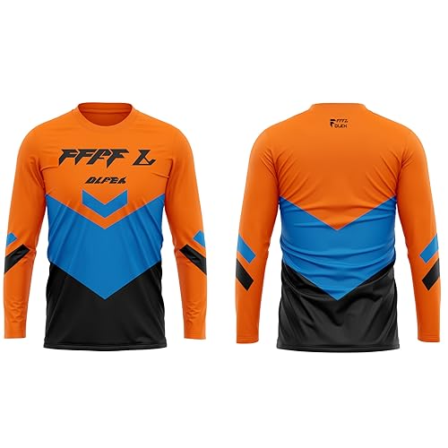 Radfahren Jersey Herren Mountainbike Motocross Langarm-Shirt MTB T-Shirt,mit T-Shirt Jersey Fahrradtrikot für Radsport Rennrad Sport (XXL,FA10) von FFFF & OLFEH