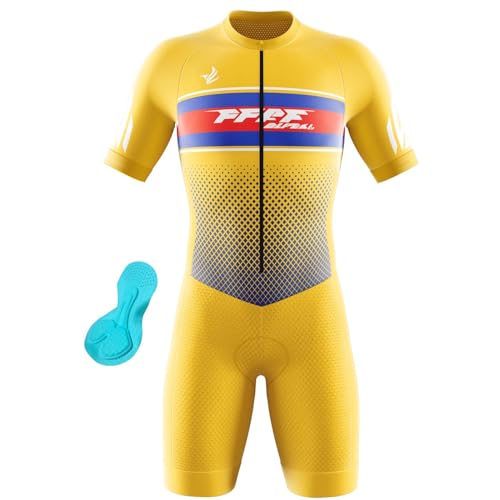 Triathlon-Anzug für Herren,für Ironman-Rennsport-Tri-Anzug einteilig Trisuit Bike Top Short Trisuit Einteiler für WettkampfGeeignet zum Laufen, Radfahren, Schwimmen (Q8,XL) von FFFF & OLFEH