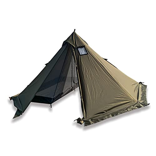 Pyramide Heißzelt Outdoor Camping Wasserdichtes Tipi Zelt 1 Person Tipi Zelt Winter Herd Zelt mit Schneeschürze (Außenzelt + Innenzeltset 1~2 Personen) von FFFSDQAAAAGTTY