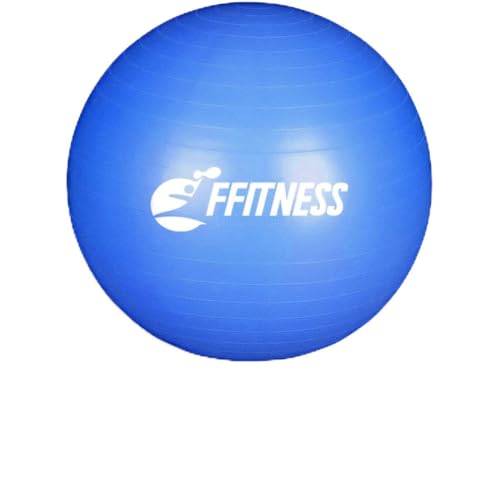 FFITNESS FSTBB85B Total Body Balance Ball für vorweihnachtliche Gymnastik, Big Gymball (55 65 75 85 95 cm) für Core Stability | Bauchmuskeltraining, Widerstand, Stärkung (blau, 85 cm) von FFITNESS