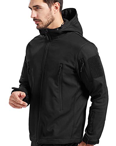 Taktische Jacke für Herren, wasserabweisend, winddicht, groß, Fleece-gefüttert, Softshelljacken, Herren, schwarz, XX-Large Taktische Jacke für Herren, wasserabweisend, winddicht, groß, Fleece-gefüttert, Softshelljacken, Herren, schwarz, XX-Large von FFNIU