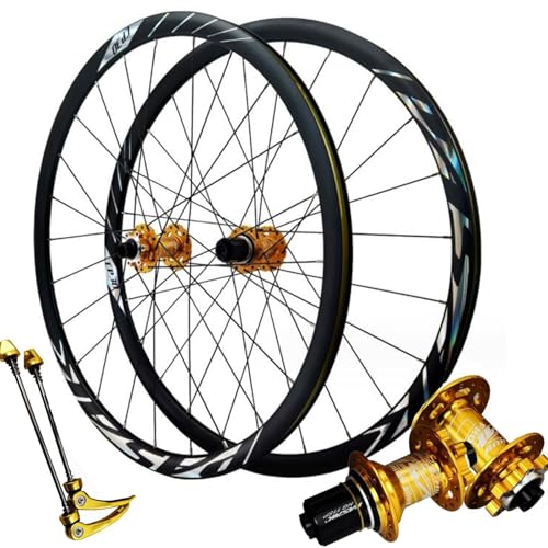 Laufradsatz 700C-Räder für Geländefahrräder, doppelwandiger Scheibenbremsen-Aluminiumlegierungsradsatz, 30-mm-Felgen-Steckachse für 700C * 23-45C-Reifen, Straßenrad von FFYUTING