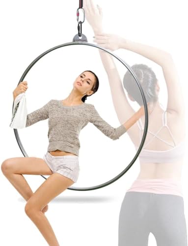 Lyra Hoop Festigkeitsgeprüfter Aerial Hoop Einzelpunkt Zirkus Aerial Equipment Yoga Hoop Aerial Dancing Zirkus Ring Set von FFYUTING