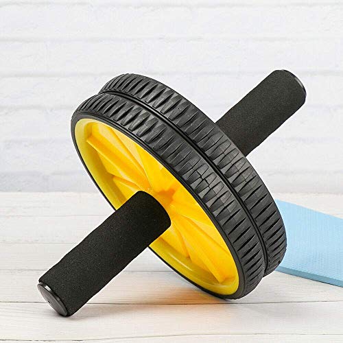FFitness Two-Wheeled Power Wheel with Mat, Räder mit Griffen, Unisex Erwachsene, Gelb, Einheitsgröße FFitness Two-Wheeled Power Wheel with Mat, Räder mit Griffen, Unisex Erwachsene, Gelb, Einheitsgröße von FFitness