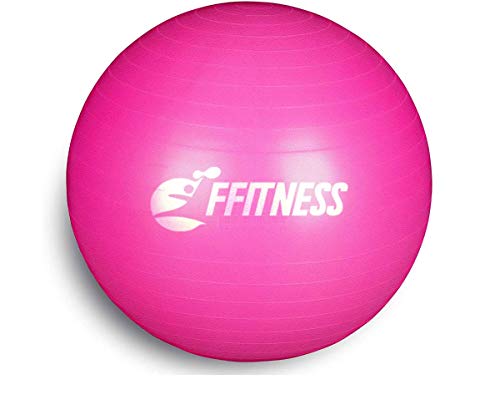 FSTBB95R Total Body Balance Ball | Swisse Ball (55 65 75 85 95 cm) | Schweizer Großer Ball für Yoga, Pilates, Heimtraining, Fitness, Schwangerschaft, Krafttraining, Gymnastik (Rosa, 95 cm) von FFitness