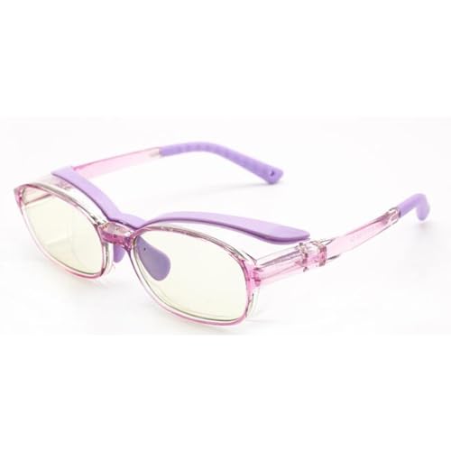 FGAQLUK Kinder-Pollenschutzbrille, erweiterter Rahmen – abnehmbares Silikonpolster, Anti-Blaulicht, Anti-Beschlag- und Anti-Sprüh-Brille, geeignet für Kinderschutzbrillen (Color : Violett) von FGAQLUK