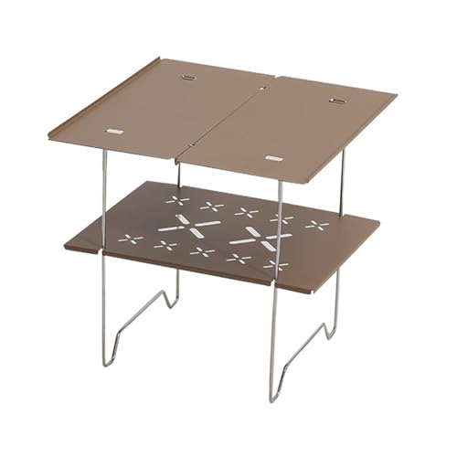 FGDTREE Doppelschichtiger Camping Schreibtisch Strandtisch Outdoor Campingtisch Zum Wandern Aluminium Plattentisch Camping Picknicks Grilltisch von FGDTREE